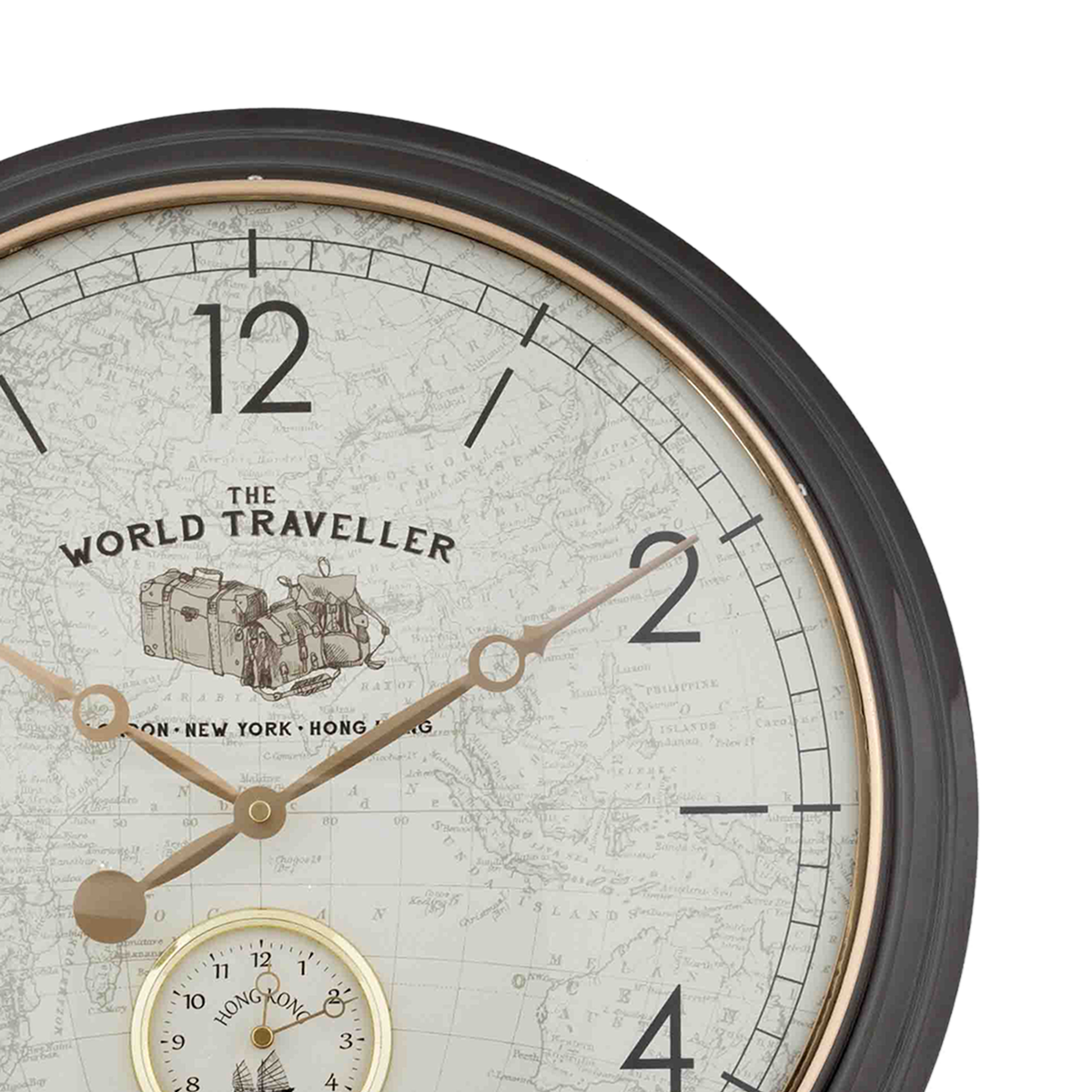 Traveller Brown Rim Wall Clock