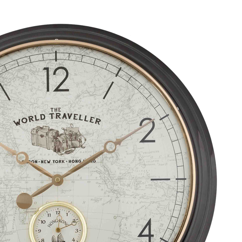Traveller Brown Rim Wall Clock