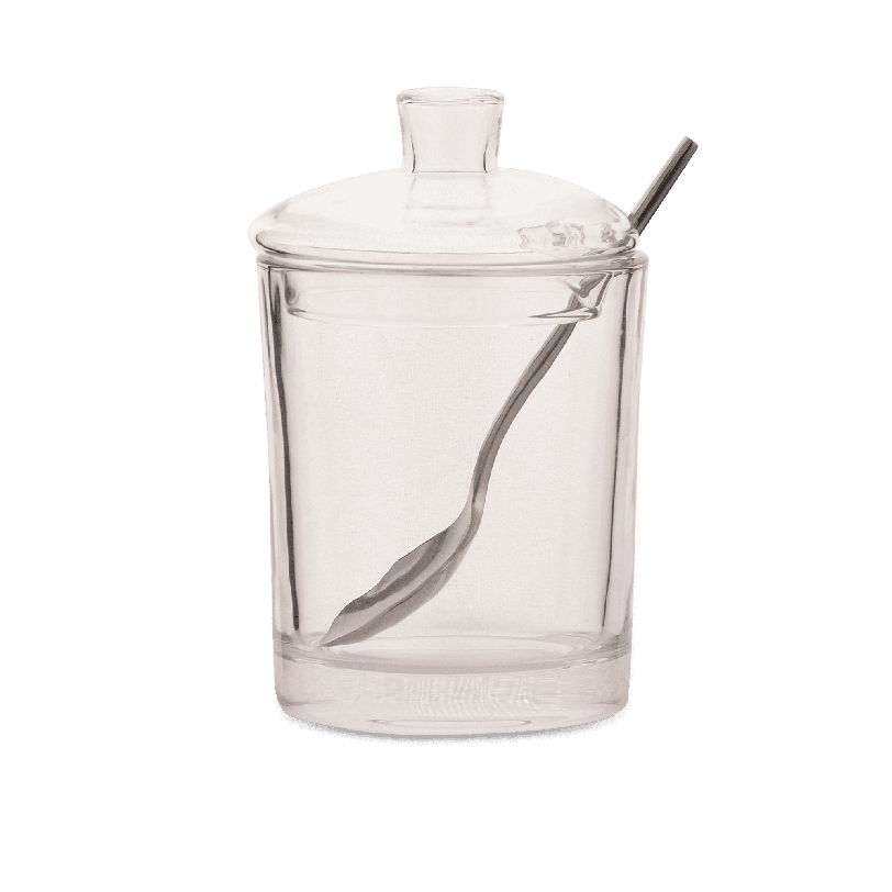 Adra Glass Sugar Bowl With Spoon
