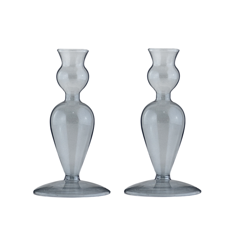 Louis MMXXIII Smoke Taper Candle Holder Set of 2