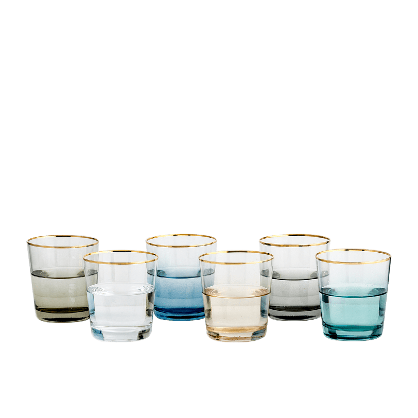 Arco Clear Tumbler With Gold Rim