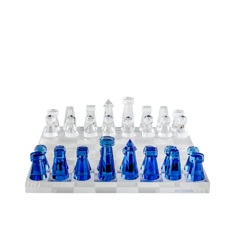 Enigma  Blue/Clear Chess Board