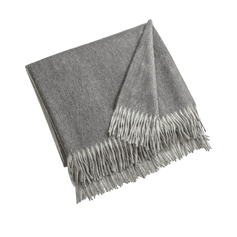 Arran Grey 100% Cashmere Throw Blanket