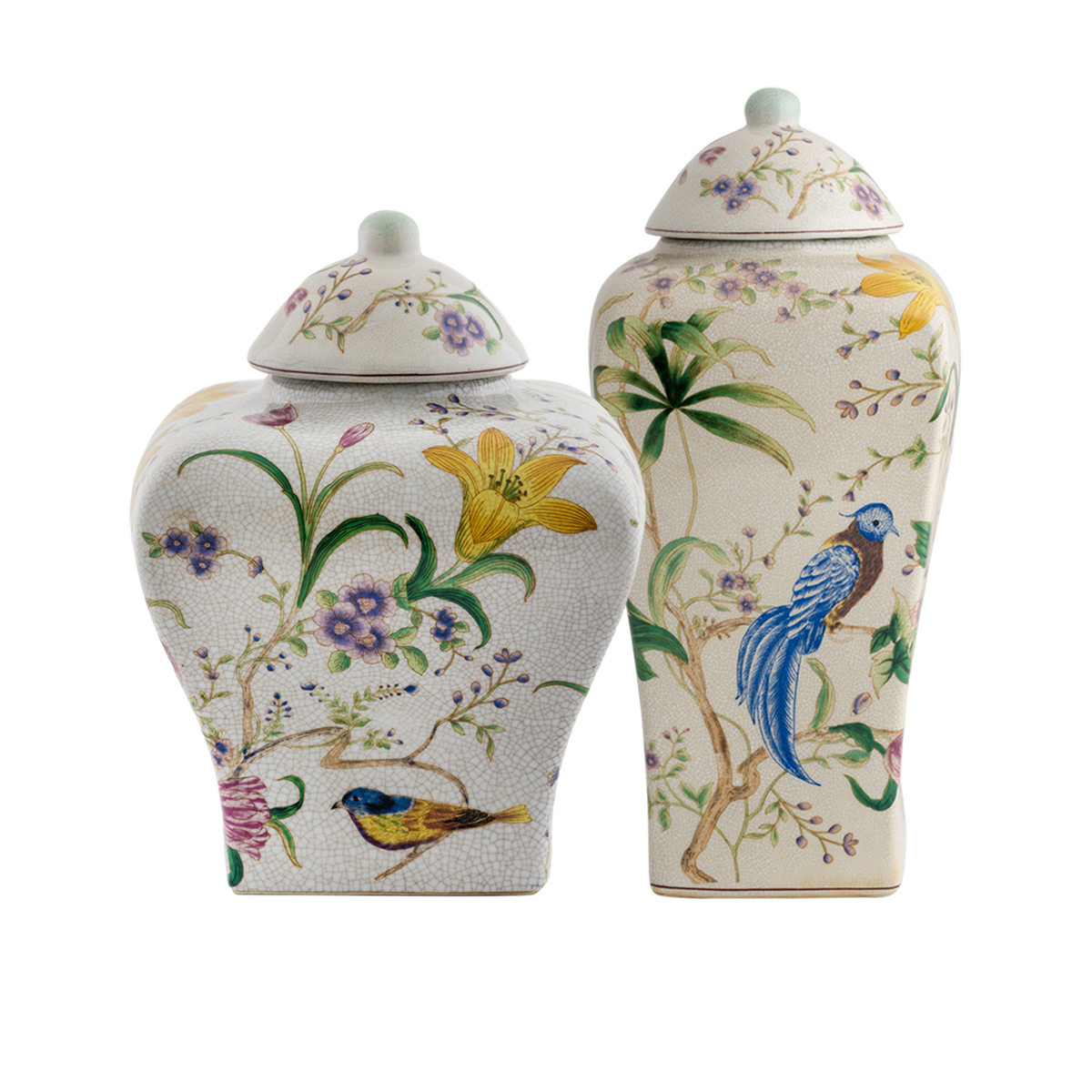Oriental Bird Ceramic Ginger Jar