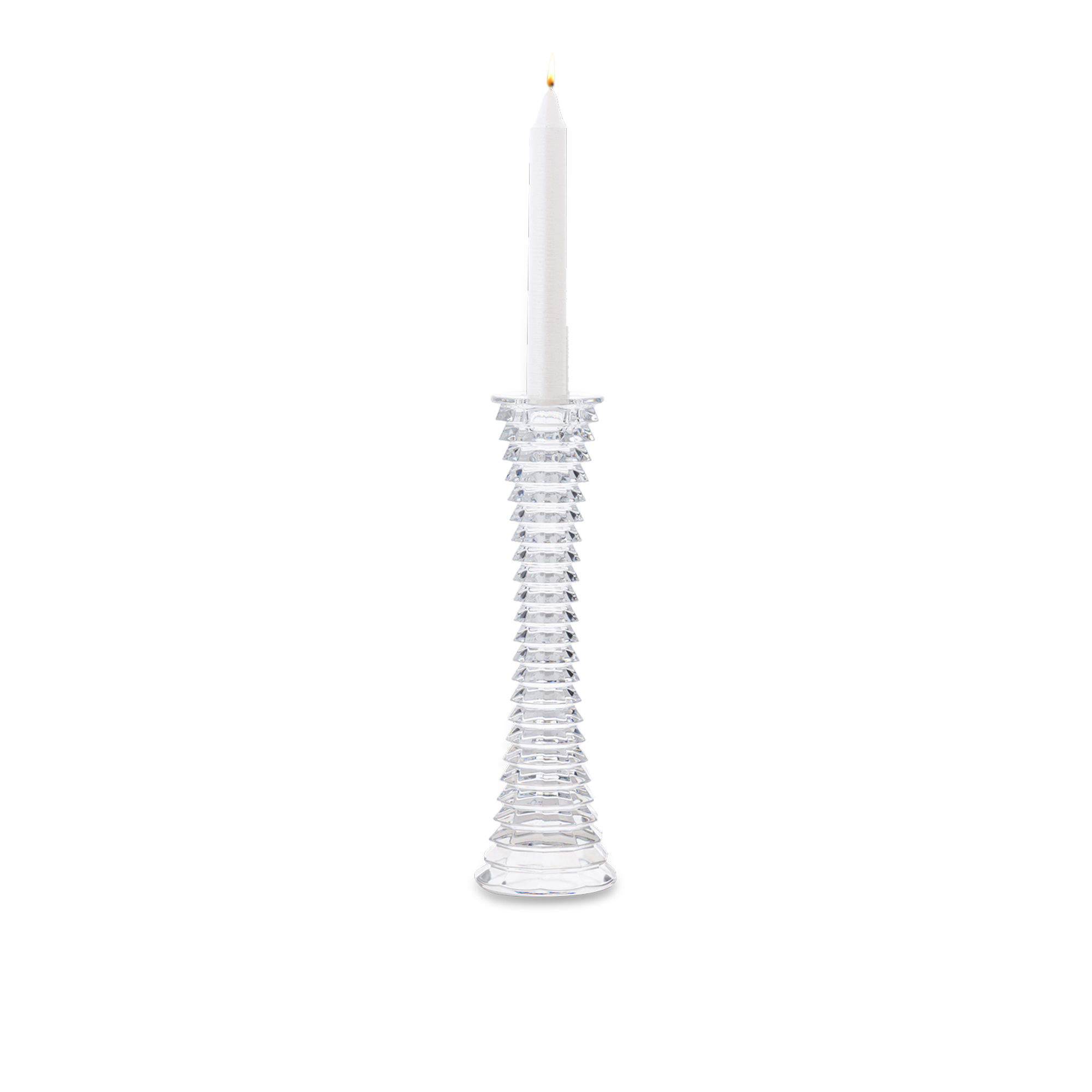Pente Clear Crystal Taper Candle Holder
