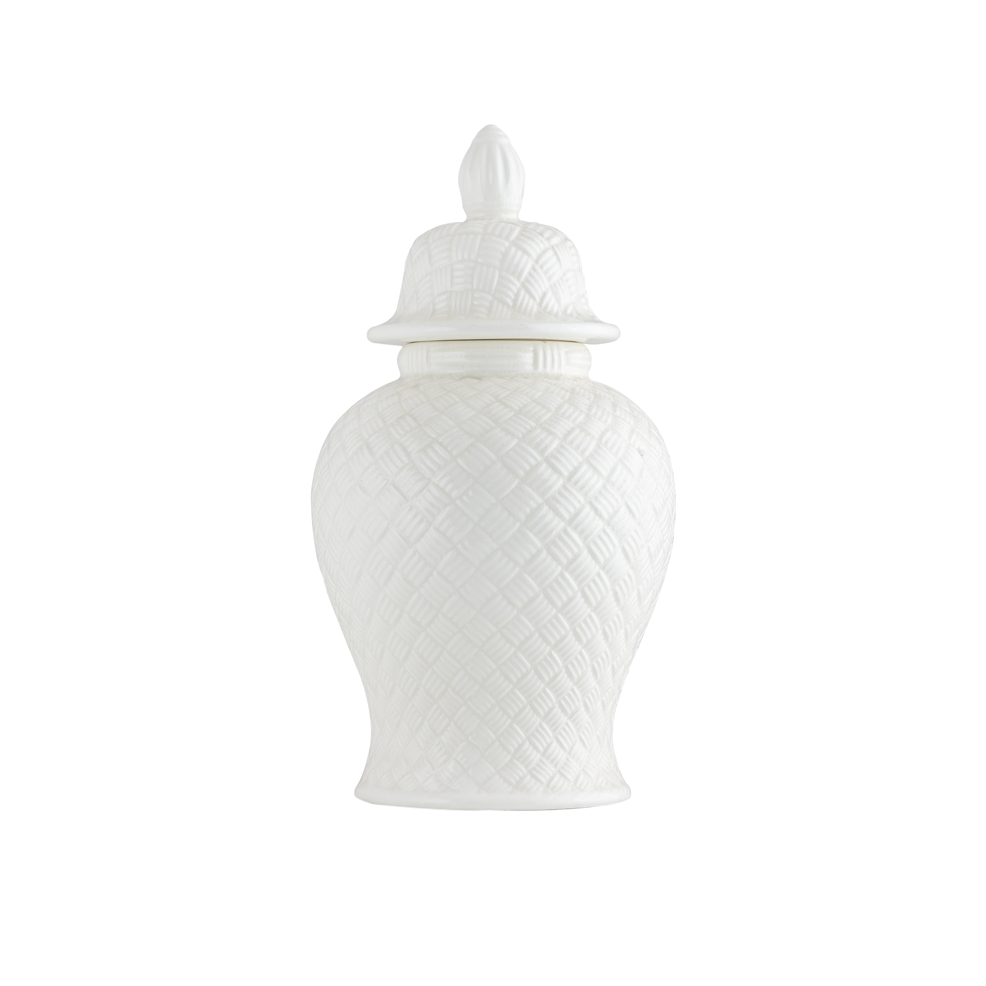 Warp & Weft White Ceramic Ginger Jar