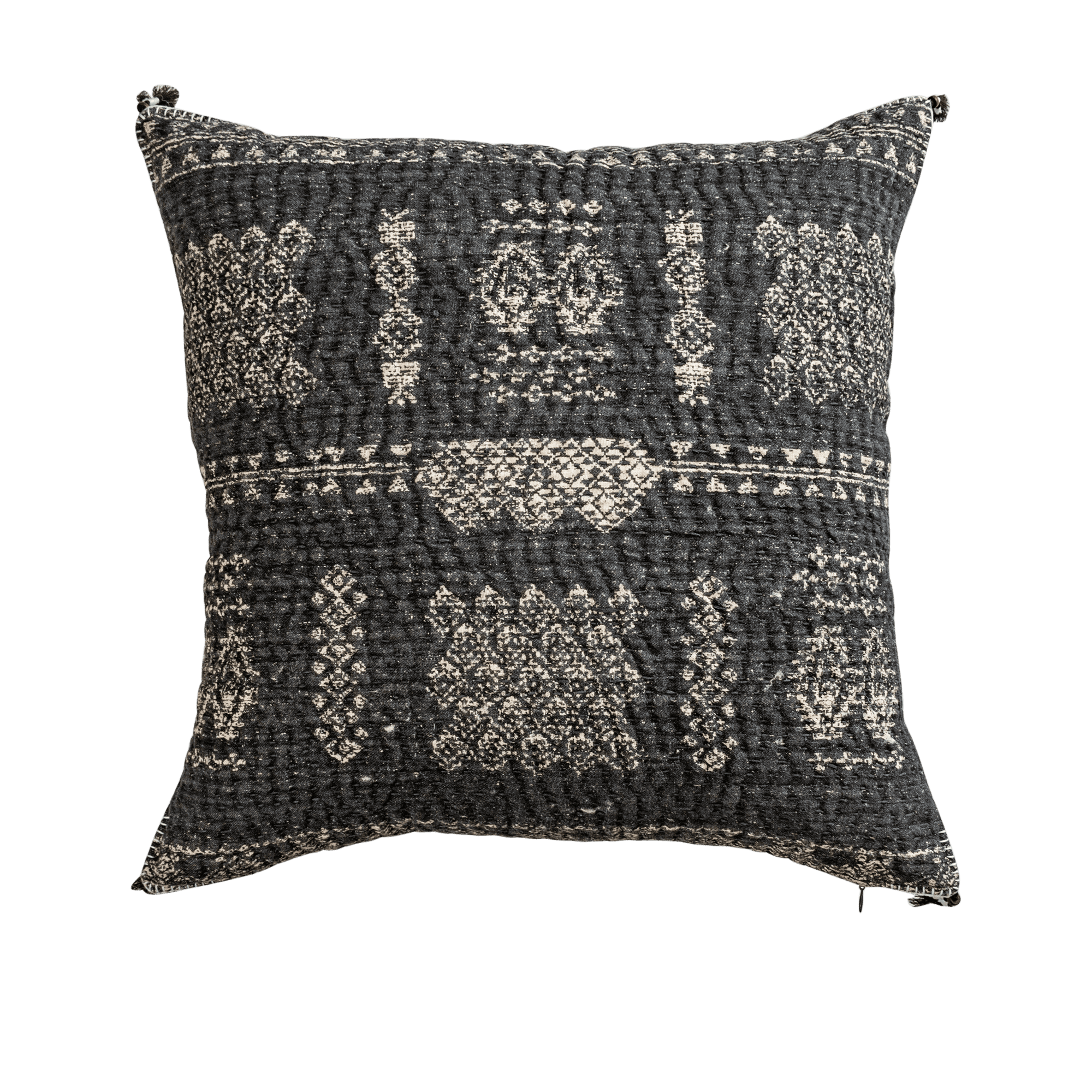 Abigail Linen Printed Charcoal Cushion